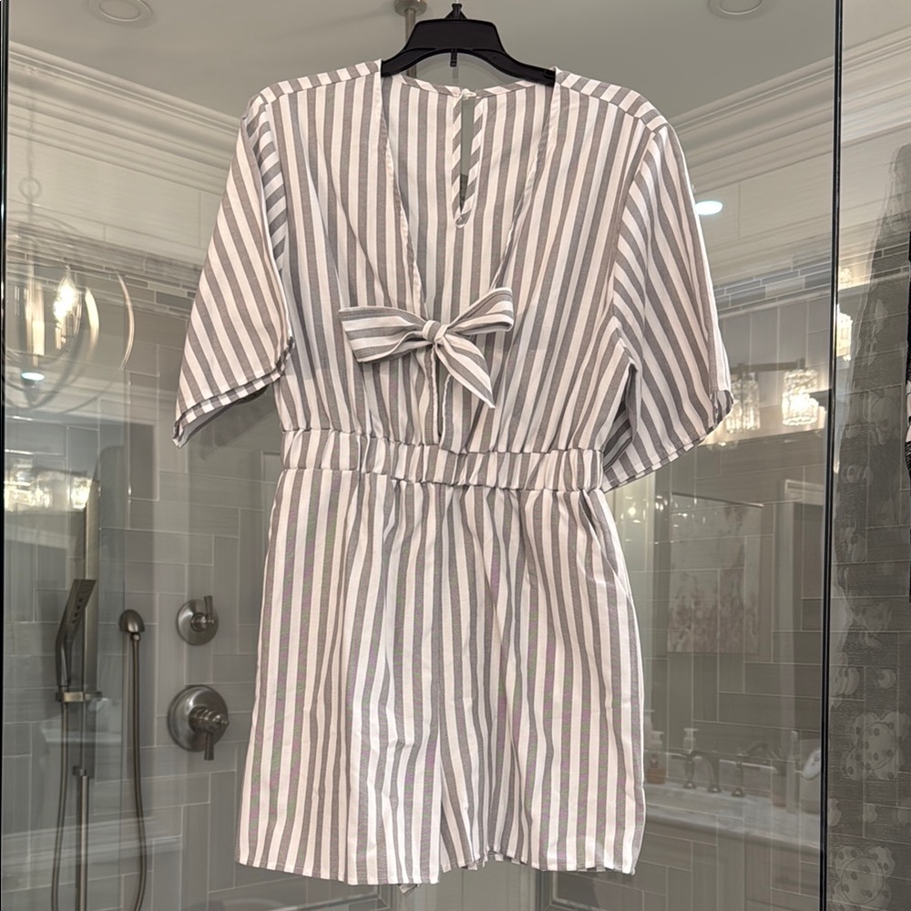 Striped Bow-Tie Romper